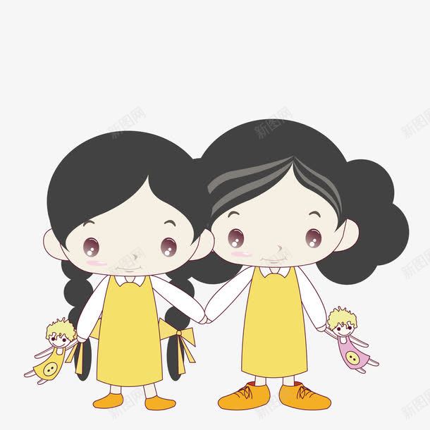 手绘卡通穿黄色裙子的两个女孩png免抠素材_88icon https://88icon.com 两个 卡通 女孩 手绘 手绘卡通穿黄色裙子的两个女孩 穿黄色裙子