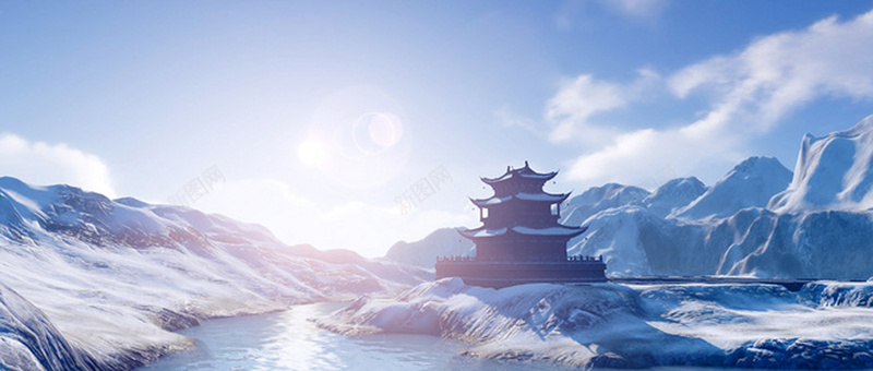 冰天雪地jpg设计背景_88icon https://88icon.com 冰天雪地 卡通 塔 手绘 武侠 海报banner 童趣