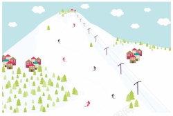 滑雪场海报雪山滑雪场海报背景模板矢量图高清图片