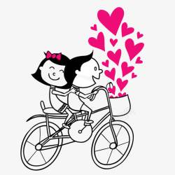 骑自行车的情侣素材