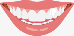 粉红嘴唇白色整齐牙齿矢量图高清图片