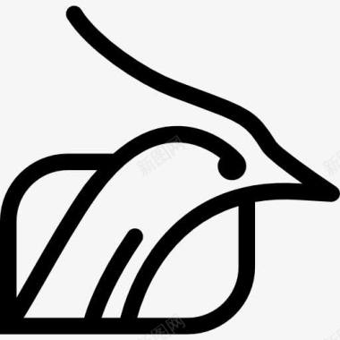 鸟头的形状轮廓内的背景图标图标