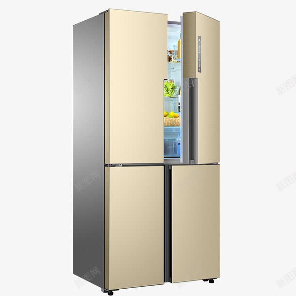 半开的对开门冰箱png免抠素材_88icon https://88icon.com 冰箱 冷柜 双开门冰箱 多门冰箱 家用电器 对开门冰箱 电器