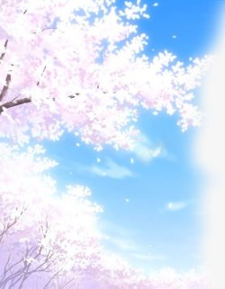 桃花树蓝天元素素材