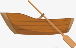 一艘小木船矢量图素材