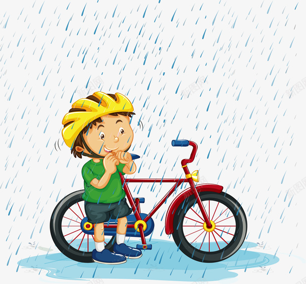 在大雨中骑车出行的人矢量图ai免抠素材_88icon https://88icon.com 大雨中骑车 大雨滂沱 淋雨 矢量png 矢量图 自行车 骑行 骑车出行
