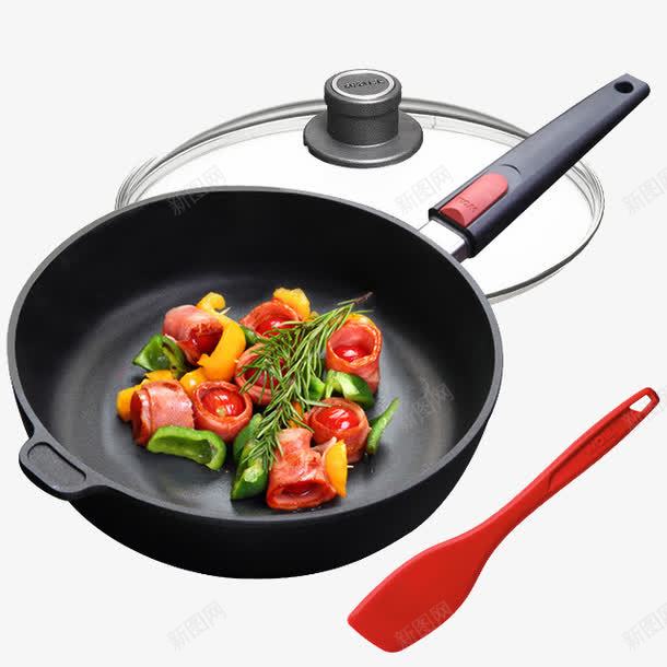 炒菜用的铁锅png免抠素材_88icon https://88icon.com 平底锅 炒菜 铁锅 食材 黑色