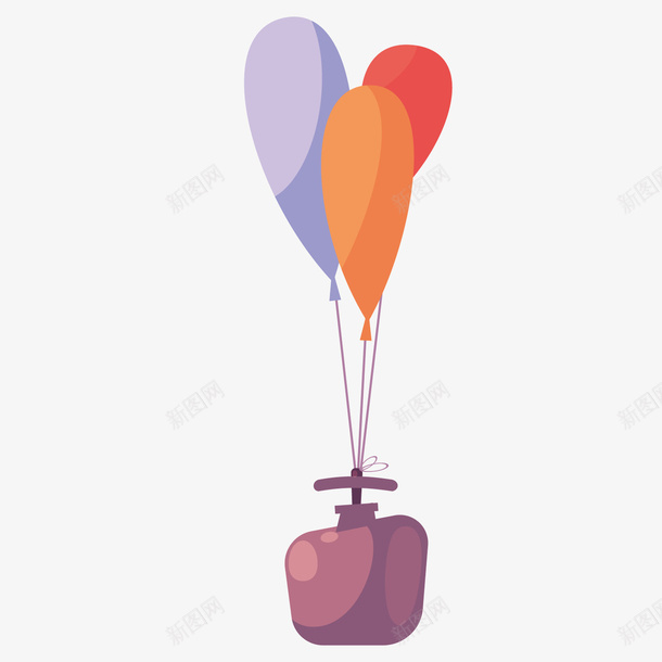 卡通重物热气球矢量图ai免抠素材_88icon https://88icon.com 升空 气球 热气球 重物 矢量图