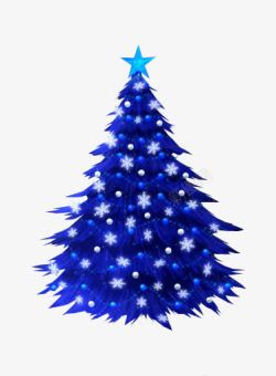 蓝色圣诞树素材
