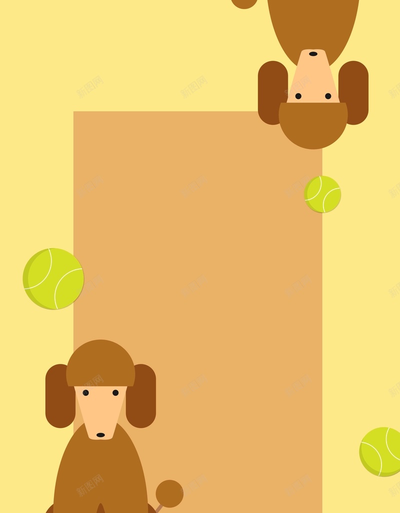 宠物小狗黄色可爱手绘插画背景矢量图ai设计背景_88icon https://88icon.com 卡通 可爱动物 宠物 小狗 扁平 手绘插画 简约背景 黄色背景 矢量图