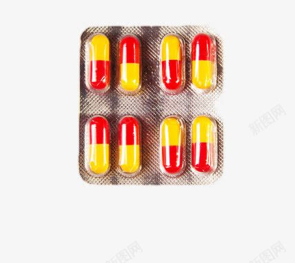 红色感冒药png免抠素材_88icon https://88icon.com 感冒胶囊 感冒药 红色 药丸 黄色