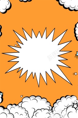 橙色手绘爆炸图案平面广告矢量图背景
