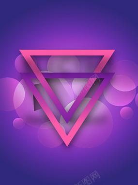 浪漫紫色三角背景矢量图背景