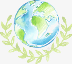 世界环境日手绘美丽地球素材