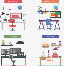 卡通办公设备办公元素矢量图高清图片