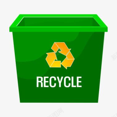 绿色回收站图标图标