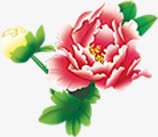 中秋节粉色花朵绿叶海报素材