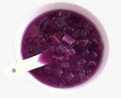 俯拍紫薯粥紫薯甜汤高清图片