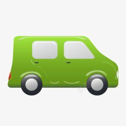 绿色质感面包车小货车素材