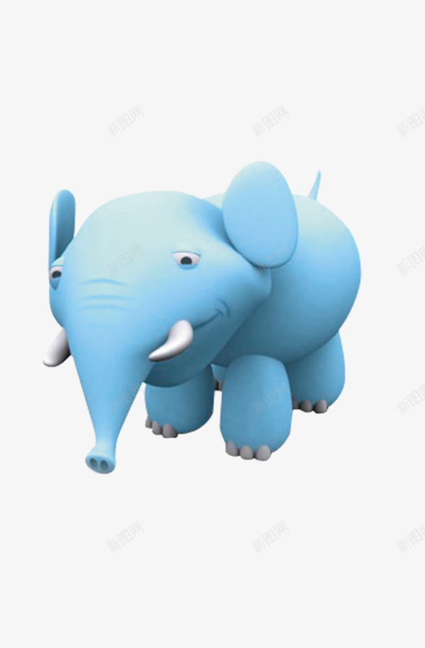 一只蓝色的卡通小象png免抠素材_88icon https://88icon.com 一只 卡通 小象 蓝色