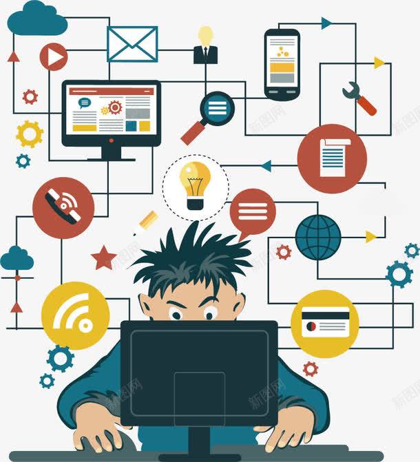 互联网科技png免抠素材_88icon https://88icon.com ppt 互联网 商务 电脑 男人