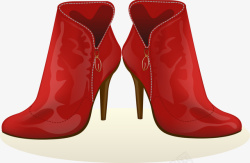 冬季红色高跟鞋子素材