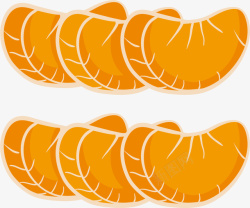 剥开的卡通果肉柑橘素材