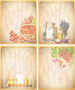 矢量彩绘西红柿手绘复古美食海报矢量图高清图片
