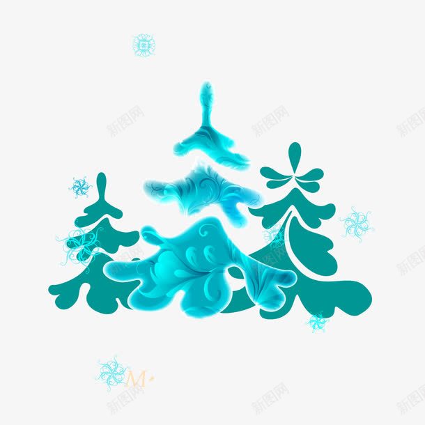 冰晶蓝圣诞树png免抠素材_88icon https://88icon.com 圣诞树 矢量素材