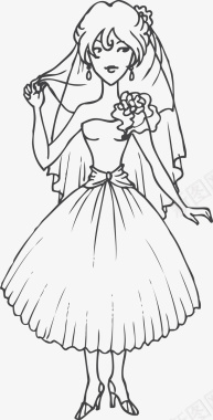 红衣服女孩新娘手绘女孩图图标图标