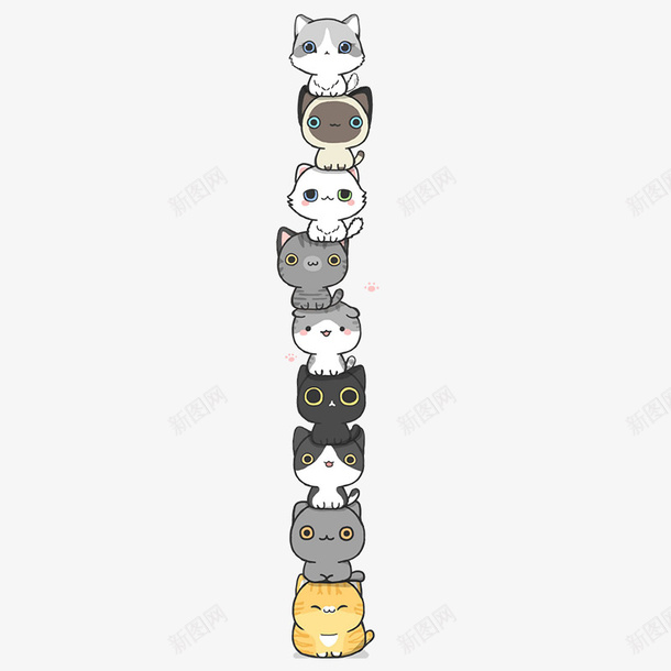 猫咪叠罗汉组合psd免抠素材_88icon https://88icon.com 叠罗汉 可爱 猫咪 组合