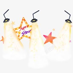 聚光灯和星星素材