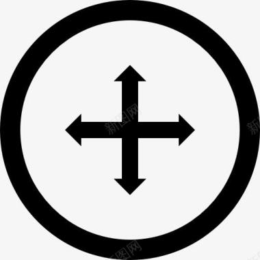 方向箭头的交叉循环按钮图标图标