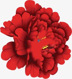 创意手绘合成红色的海棠花素材