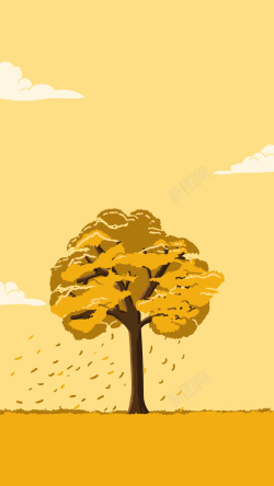 季节性秋季自然卡通h5背景树冬夏自然矢量图高清图片