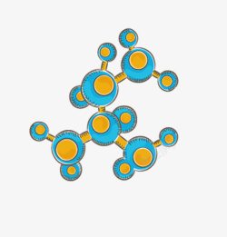 蓝黄色分子式矢量图素材
