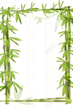 绿色翠竹矢量唯美清新竹子竹叶背景高清图片