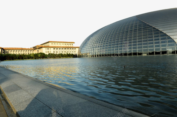 北京国家大剧院风景矢量图背景