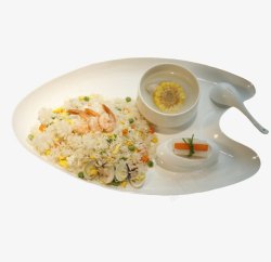 米饭勺实物虾仁炒米高清图片