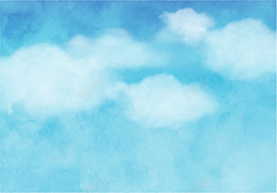 卡通蓝天白云背景矢量图背景
