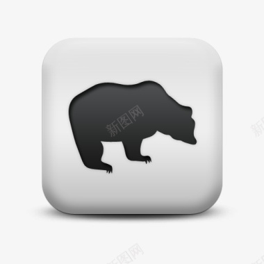 白色雪熊不光滑的白色的广场图标动物动物图标
