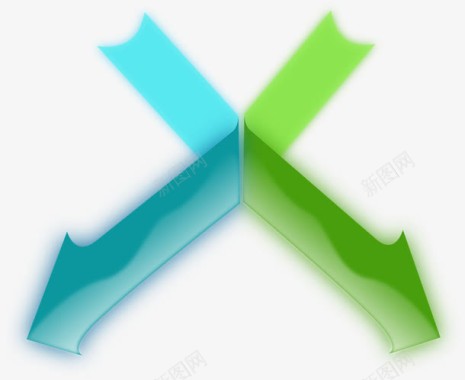 箭头光标蓝绿对立箭头方向图标图标