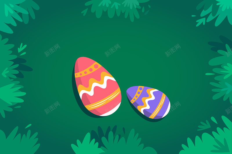 草地上的花纹彩蛋矢量ai设计背景_88icon https://88icon.com easter happy 复活节 彩蛋 矢量素材 背景 花纹 草地 矢量图