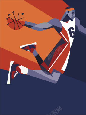 热血篮球比赛海报背景矢量图背景