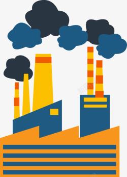 化工厂污染环境扁平化素材