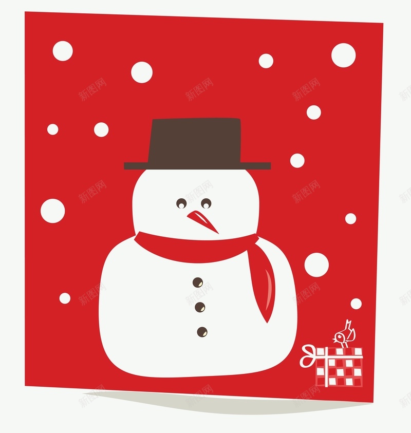 矢量卡通圣诞节雪人卡片背景ai设计背景_88icon https://88icon.com 卡片 卡通 圣诞节 手绘 矢量 礼物盒 童趣 红色 背景 雪人 矢量图