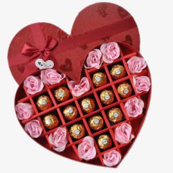 粉色玫瑰和巧克力礼物盒素材