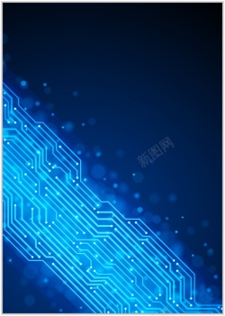 科技感主板蓝色电路板矢量图高清图片