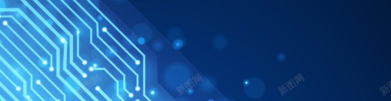 蓝色线路板科技商务banner矢量图背景