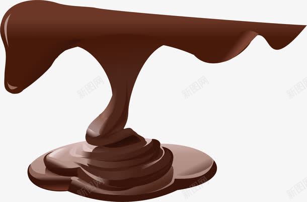 手绘巧克力酱png免抠素材_88icon https://88icon.com 丝滑 巧克力酱 手绘 液体